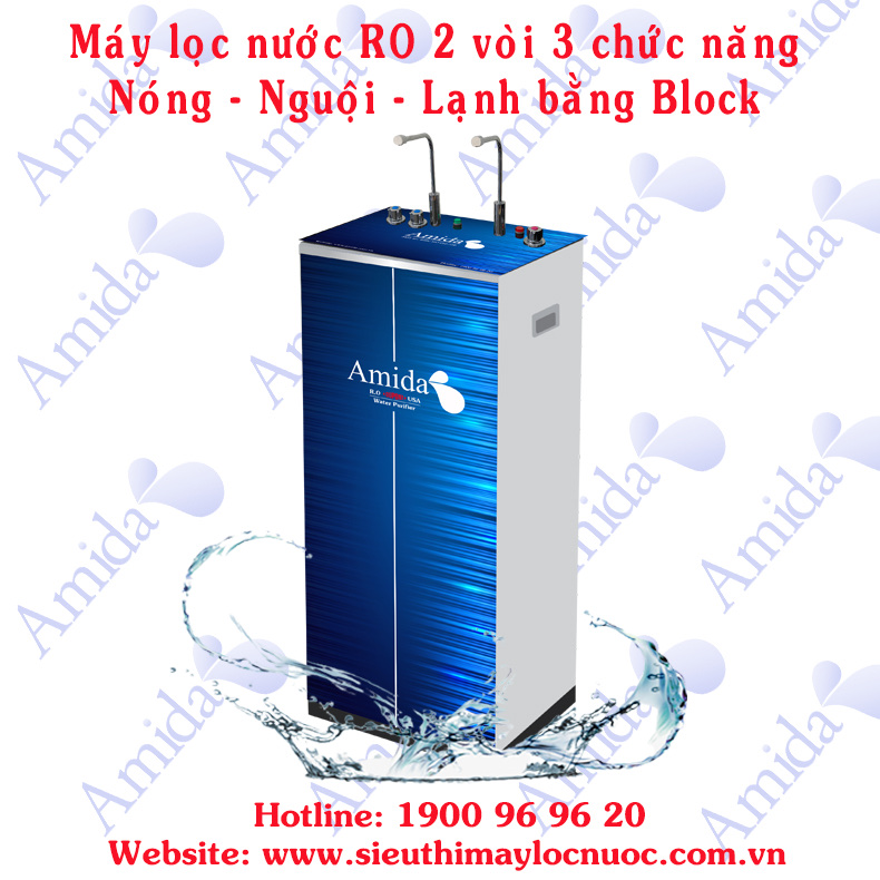 Máy lọc nước RO Amida 2 vòi 3 chức năng Nóng - Lạnh - Nguội AM - 10NLNBL2